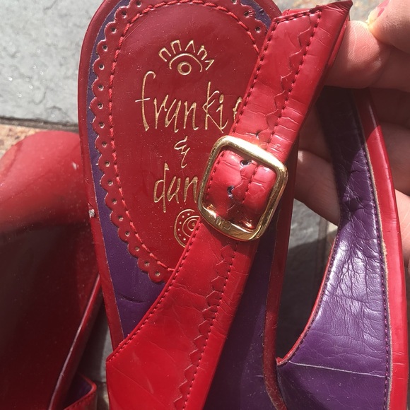 Red wedge sandals size 10 comfortable - Picture 5 of 7